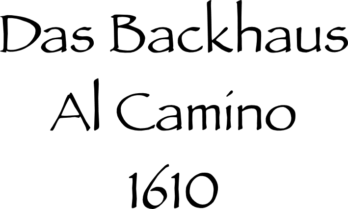 Schriftzug aus dem Logo in schwarz- Das Backhaus Al Camino 1610